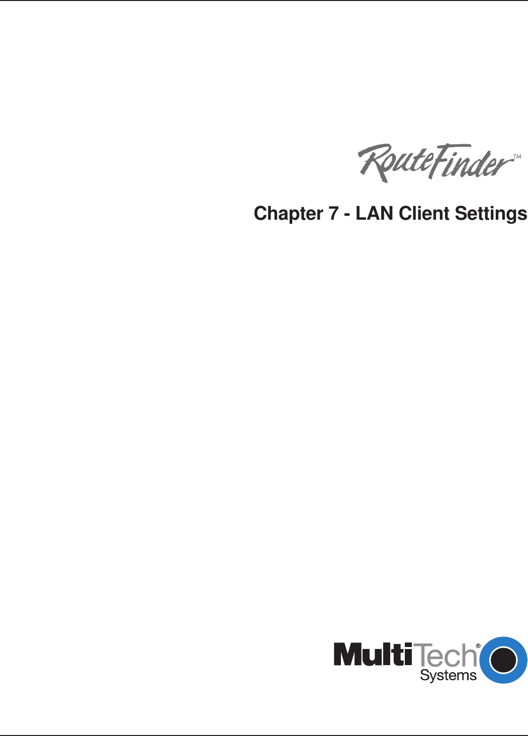 Chapter 7 - LAN Client Settings