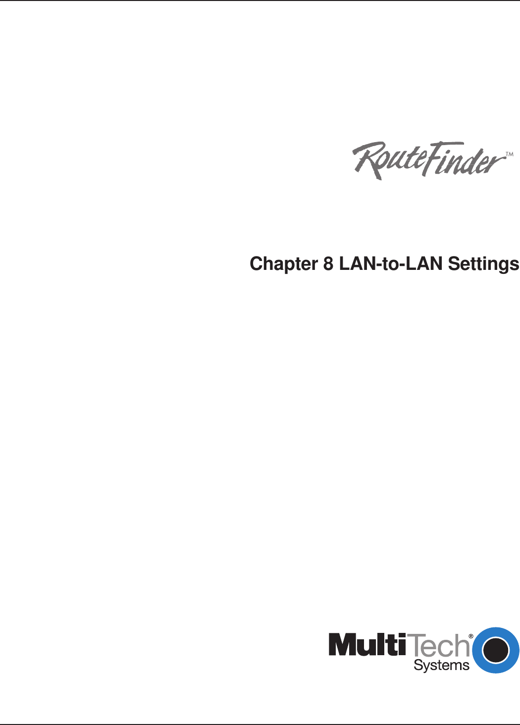 Chapter 8 LAN-to-LAN Settings