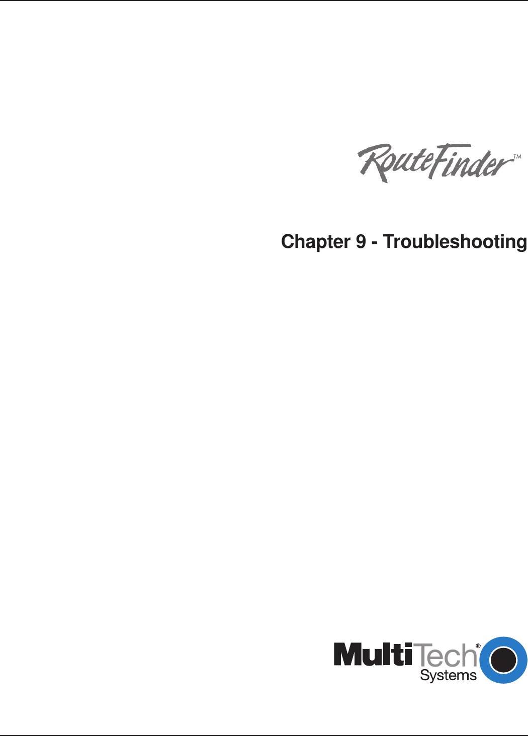 Chapter 9 - Troubleshooting