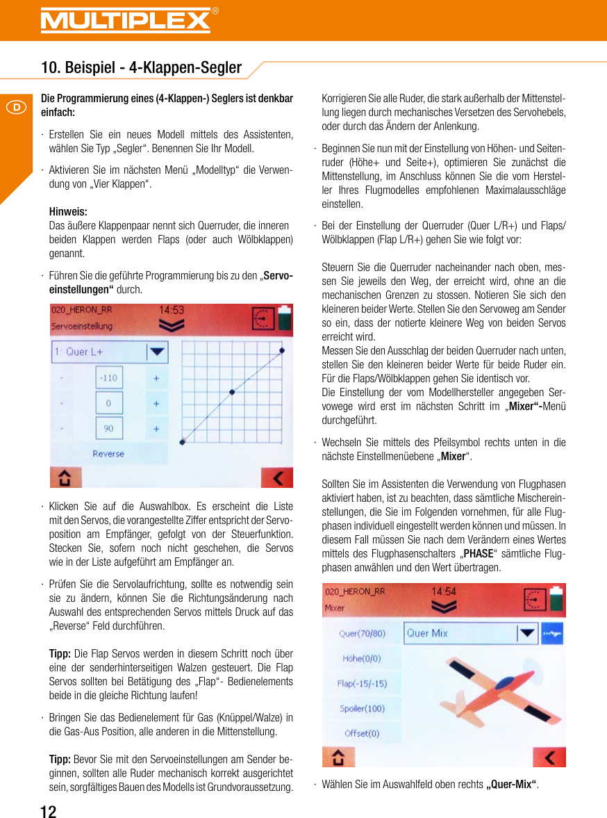 Page 12 of Multiplex Modellsport and KG COCKPITSX Remote Control User Manual