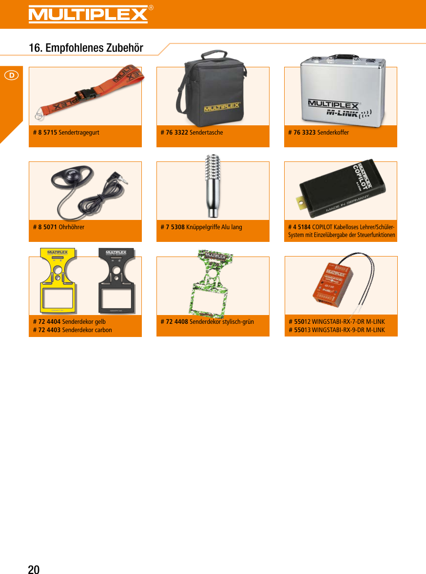 Page 20 of Multiplex Modellsport and KG COCKPITSX Remote Control User Manual