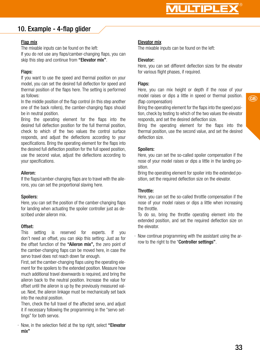 Page 33 of Multiplex Modellsport and KG COCKPITSX Remote Control User Manual