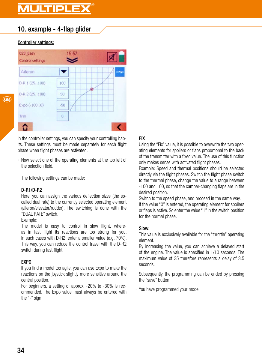 Page 34 of Multiplex Modellsport and KG COCKPITSX Remote Control User Manual