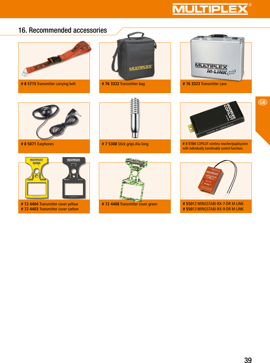 Page 39 of Multiplex Modellsport and KG COCKPITSX Remote Control User Manual
