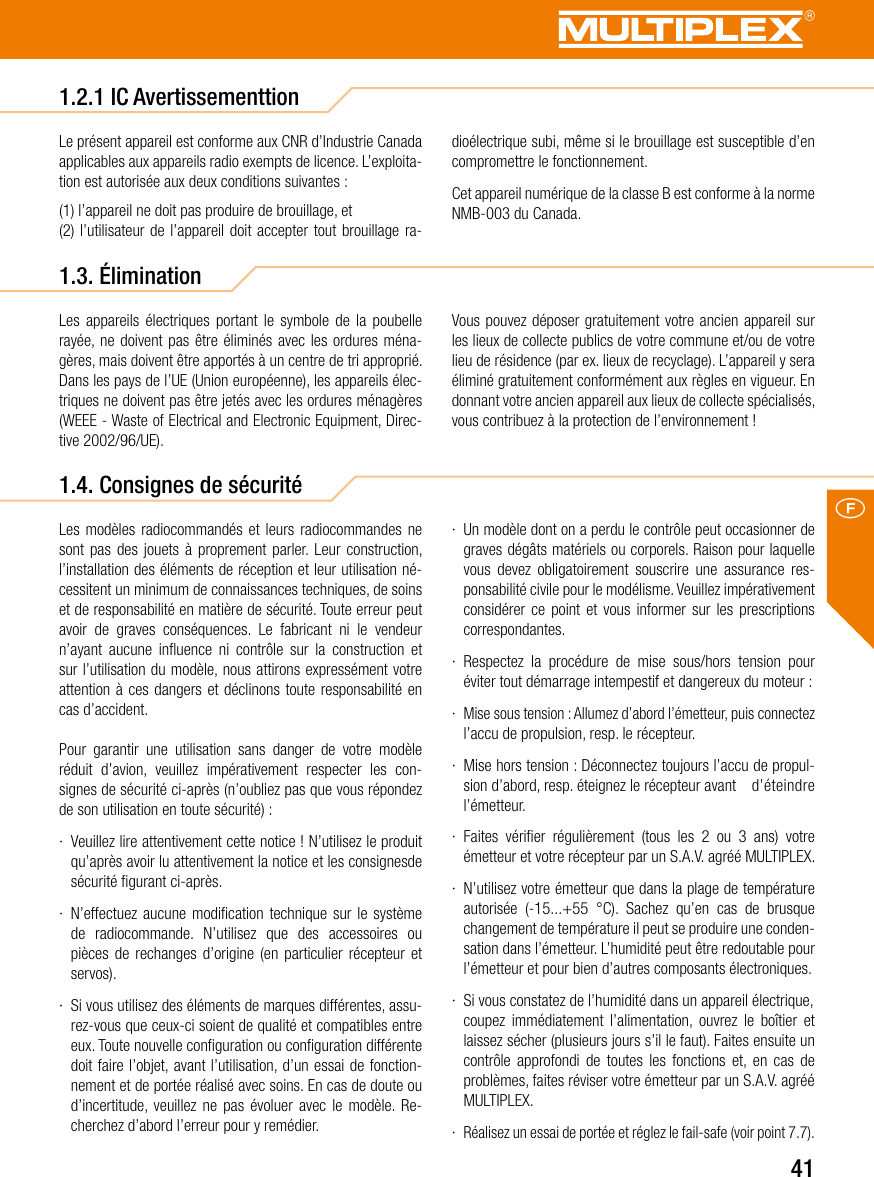 Page 41 of Multiplex Modellsport and KG COCKPITSX Remote Control User Manual