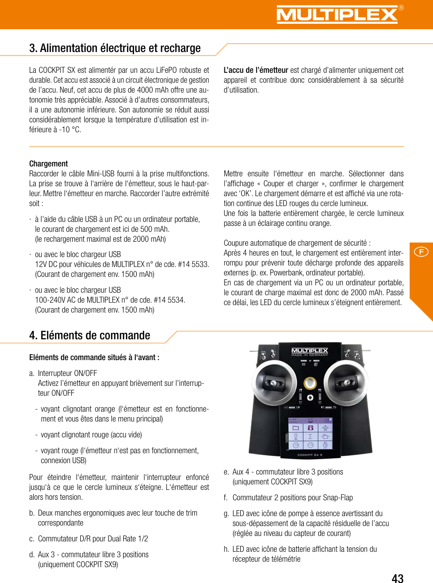 Page 43 of Multiplex Modellsport and KG COCKPITSX Remote Control User Manual