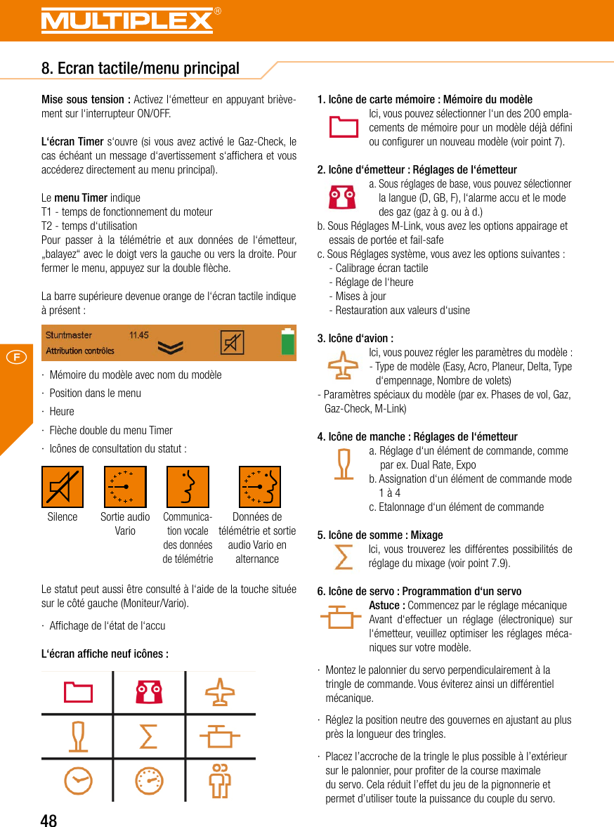 Page 48 of Multiplex Modellsport and KG COCKPITSX Remote Control User Manual