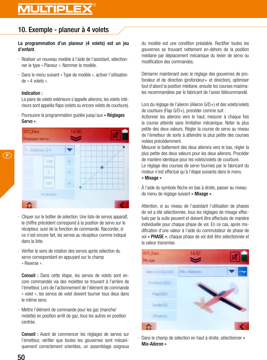 Page 50 of Multiplex Modellsport and KG COCKPITSX Remote Control User Manual