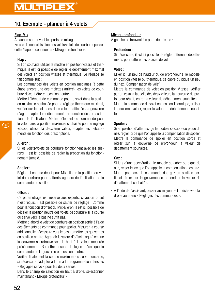 Page 52 of Multiplex Modellsport and KG COCKPITSX Remote Control User Manual