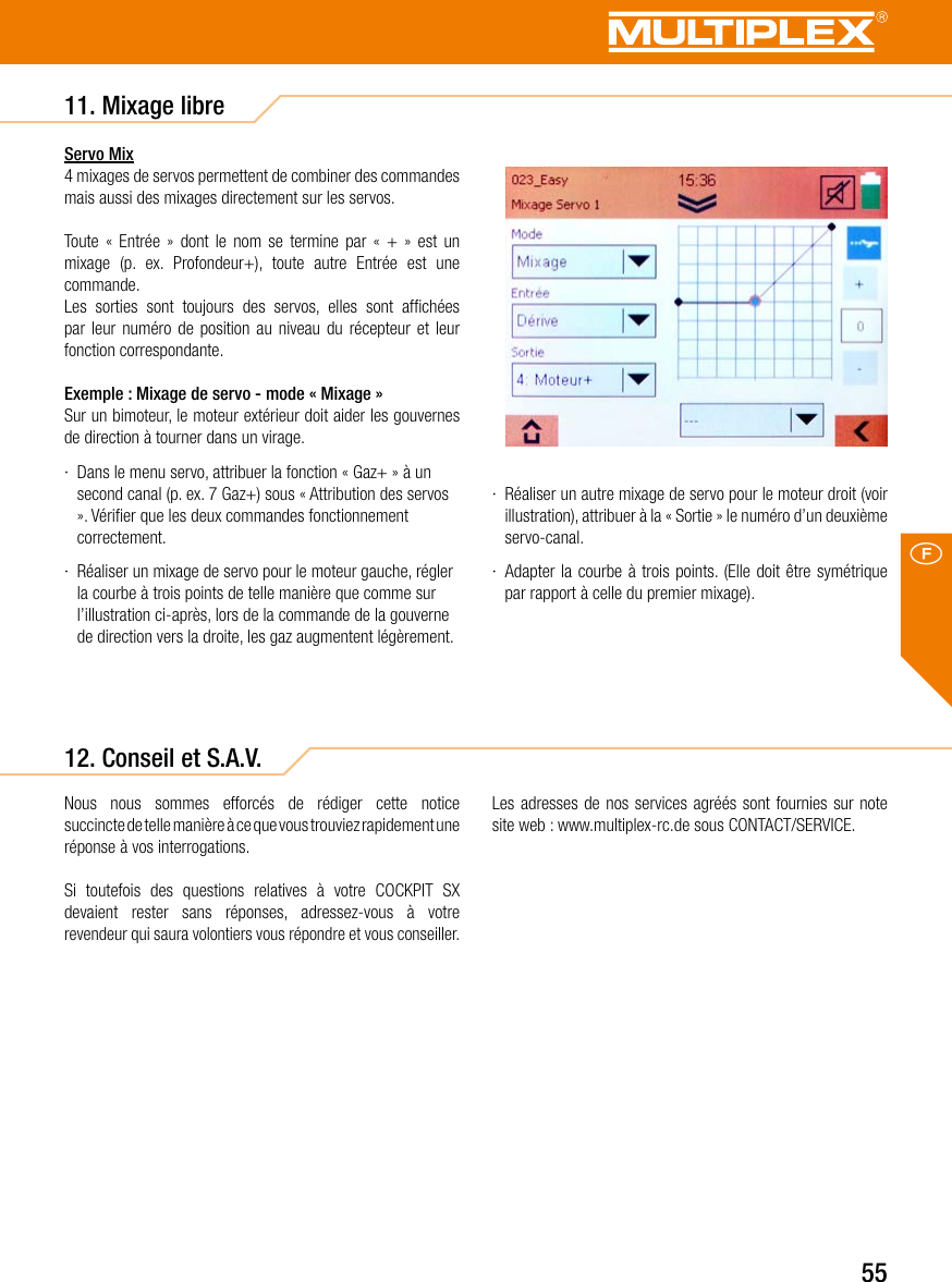 Page 55 of Multiplex Modellsport and KG COCKPITSX Remote Control User Manual