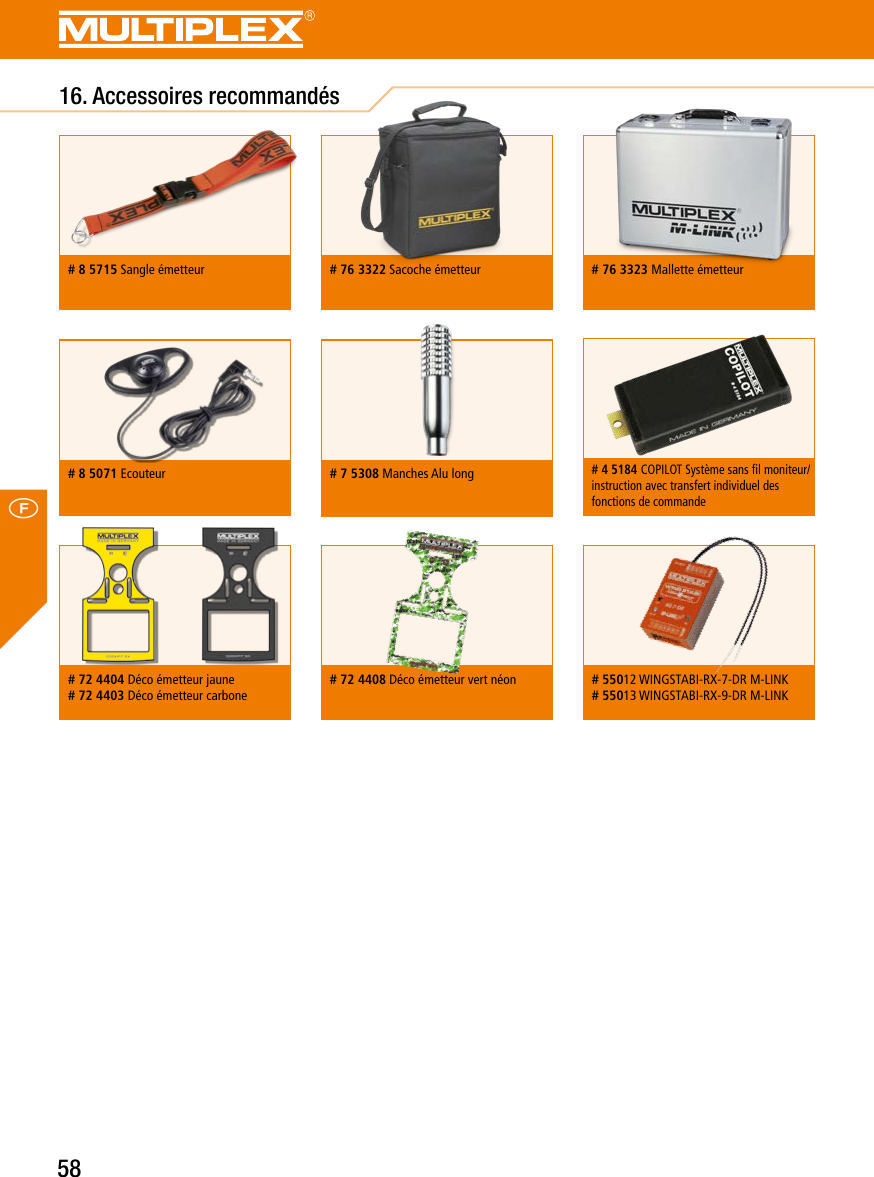 Page 58 of Multiplex Modellsport and KG COCKPITSX Remote Control User Manual