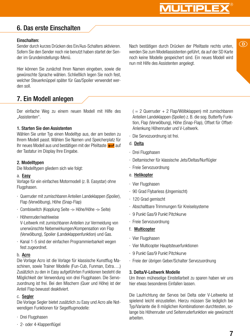 Page 7 of Multiplex Modellsport and KG COCKPITSX Remote Control User Manual