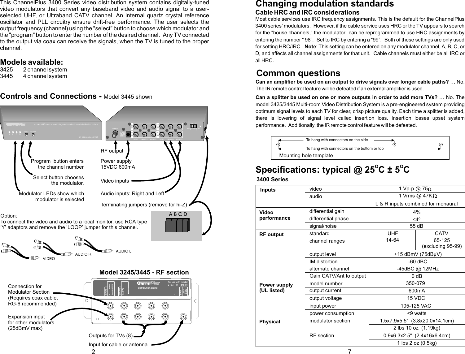 Page 2 of 4 - Multiplex-Technology Multiplex-Technology-Channel-Plus-3425-Users-Manual-  Multiplex-technology-channel-plus-3425-users-manual