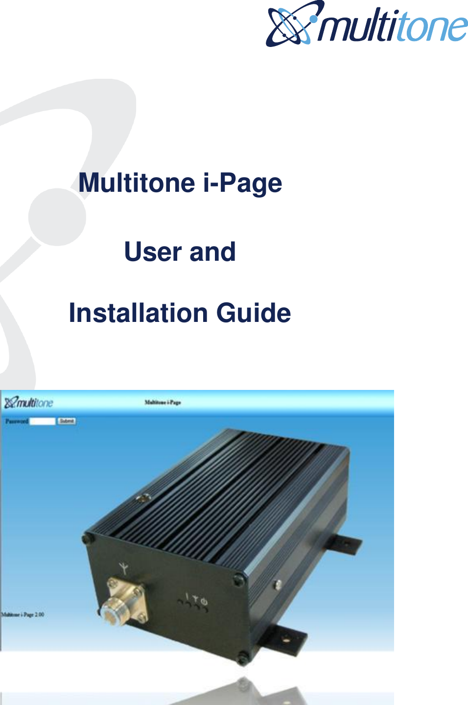         Multitone i-Page    User and   Installation Guide  