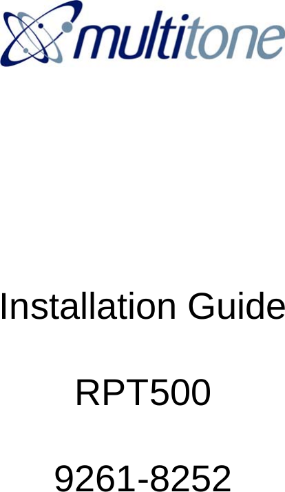  Installation Guide  RPT500  9261-8252 