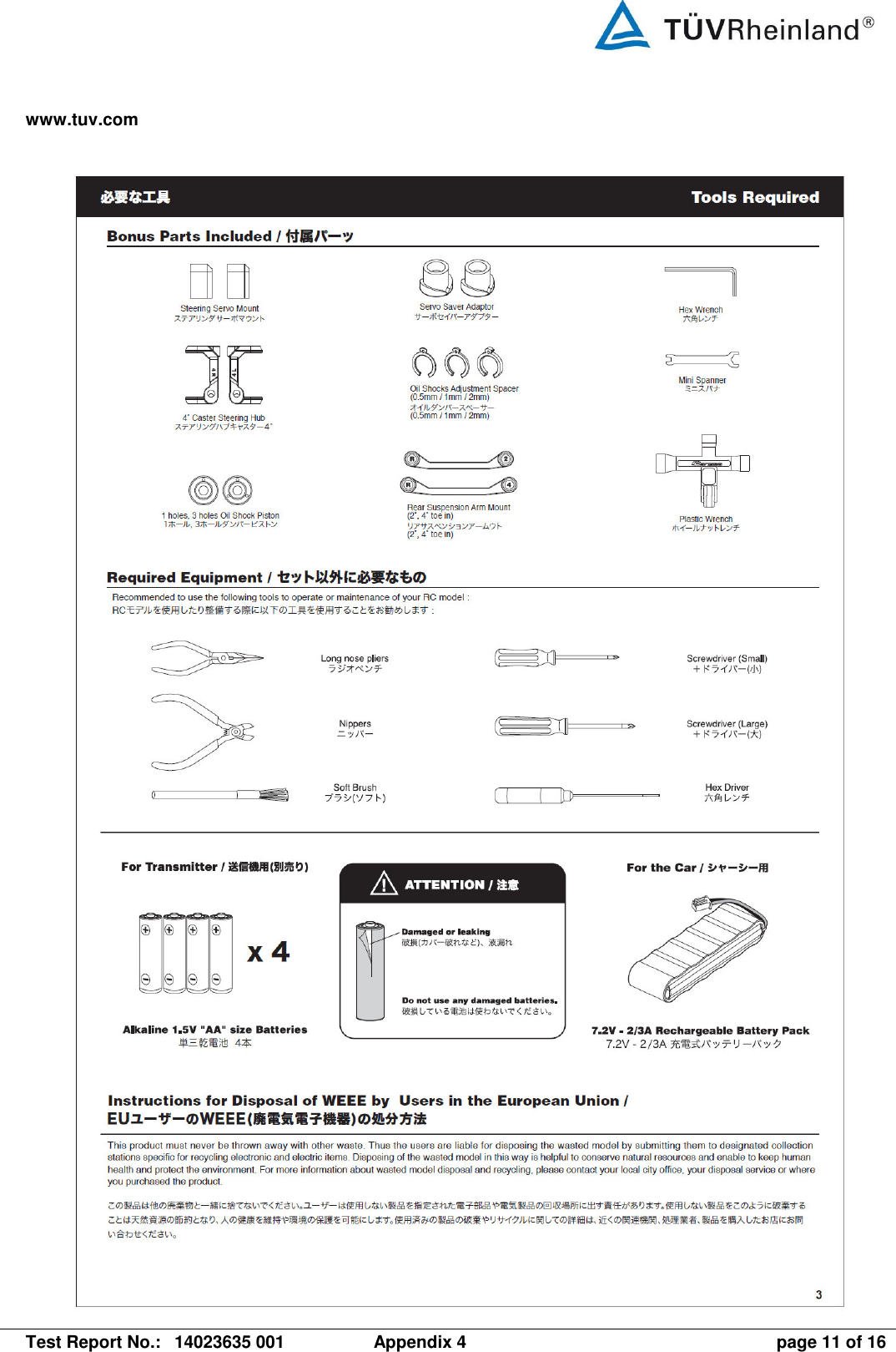 www.tuv.com   Test Report No.:  14023635 001  Appendix 4  page 11 of 16    