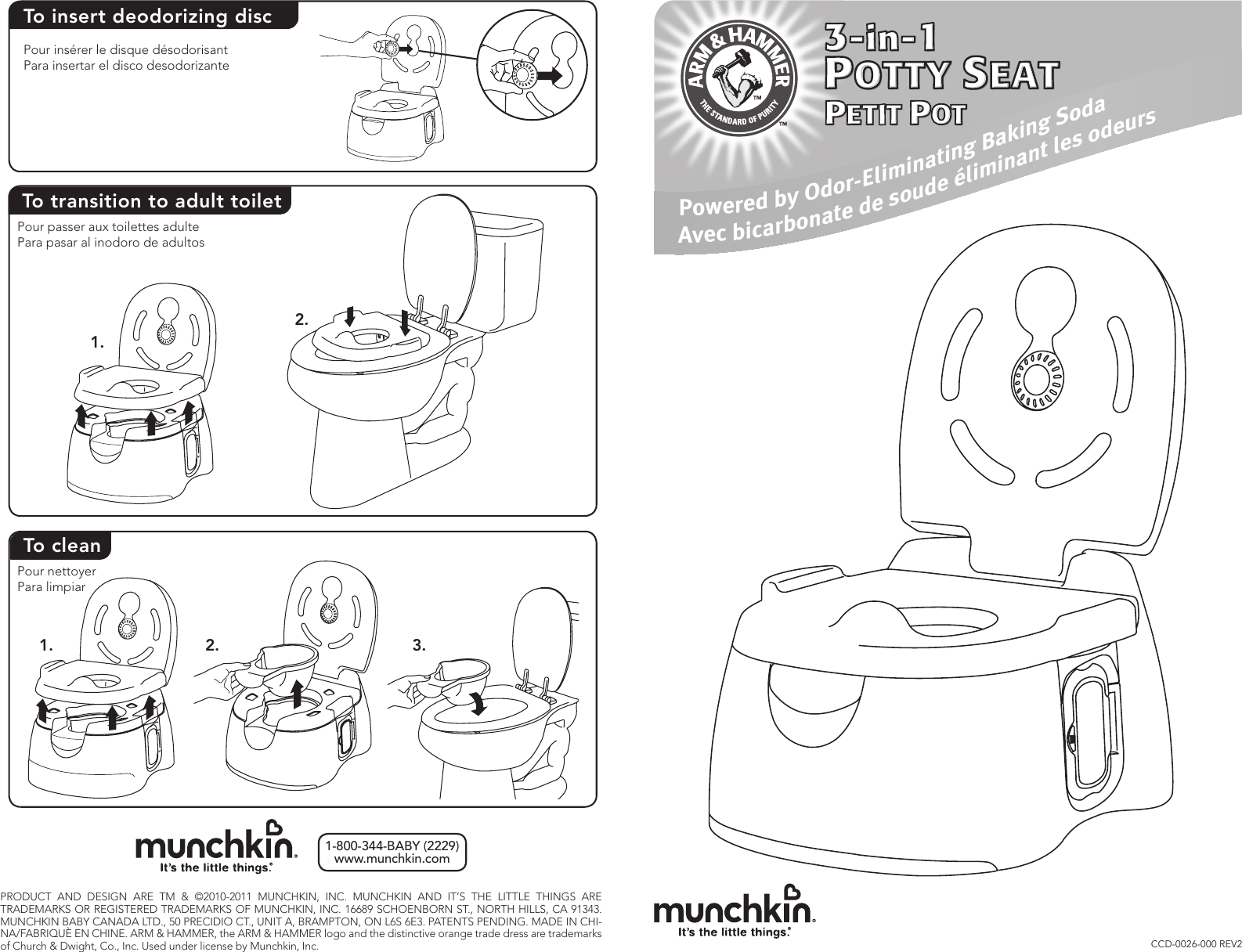 Munchkin Arm Hammer 3 In 1 Potty Seat Owner S Manual A H3in1 Ins