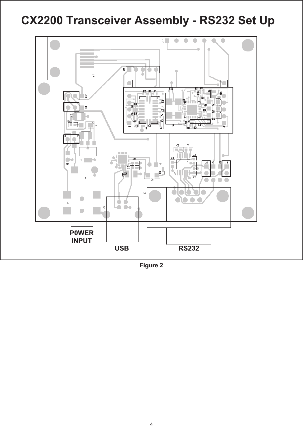 4C X 2200 Transceiver A ssem bly - R S232 S et U pP0W ERIN P U TU SB R S232Figure 2