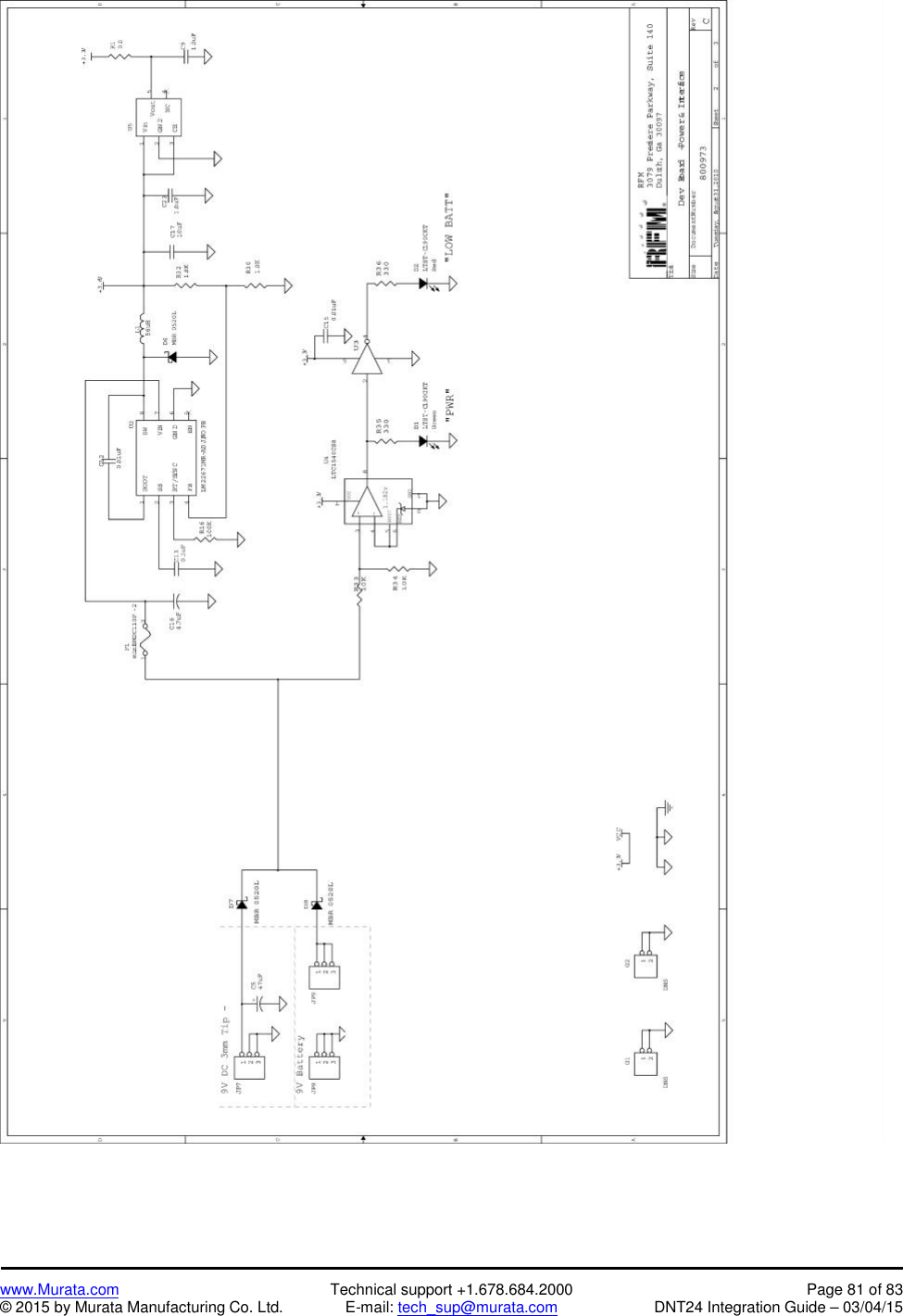 www.Murata.com Technical support +1.678.684.2000 Page 81 of 83© 2015 by Murata Manufacturing Co. Ltd. E-mail: tech_sup@murata.com DNT24 Integration Guide – 03/04/15