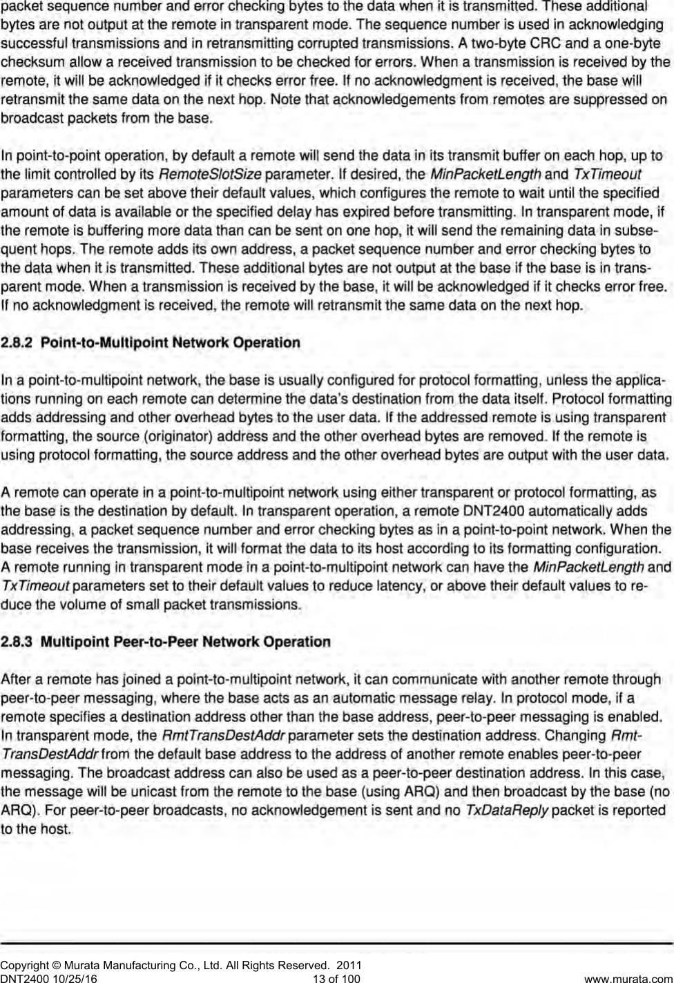 Page 14 of Murata Electronics North America DNT2400P 2.4GHz Transceiver Module User Manual 16 0346   Exhibit Cover