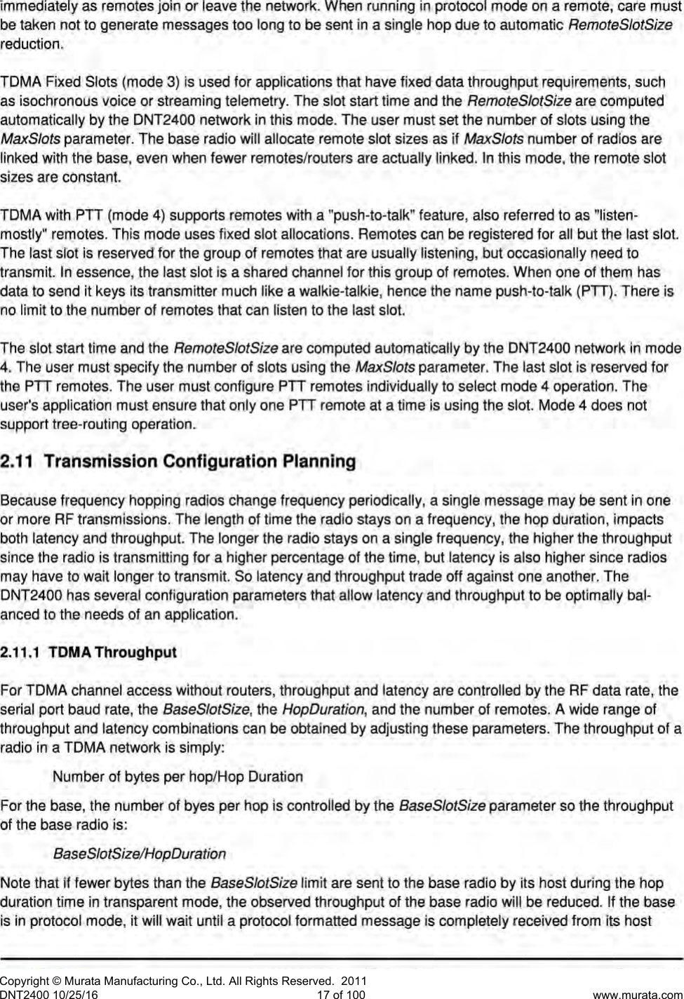 Page 18 of Murata Electronics North America DNT2400P 2.4GHz Transceiver Module User Manual 16 0346   Exhibit Cover