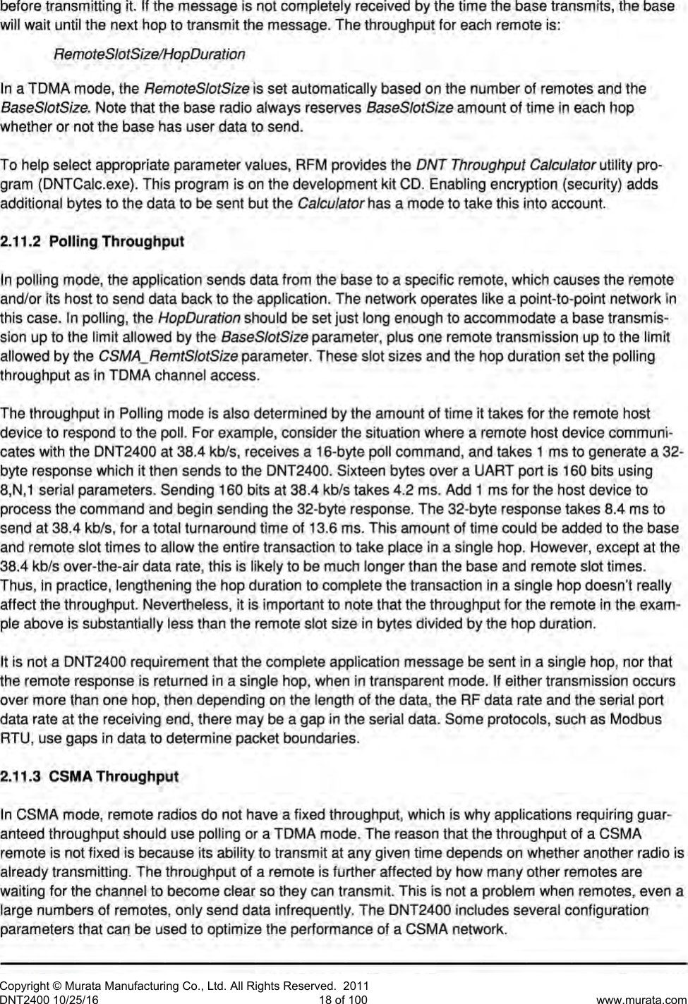Page 19 of Murata Electronics North America DNT2400P 2.4GHz Transceiver Module User Manual 16 0346   Exhibit Cover