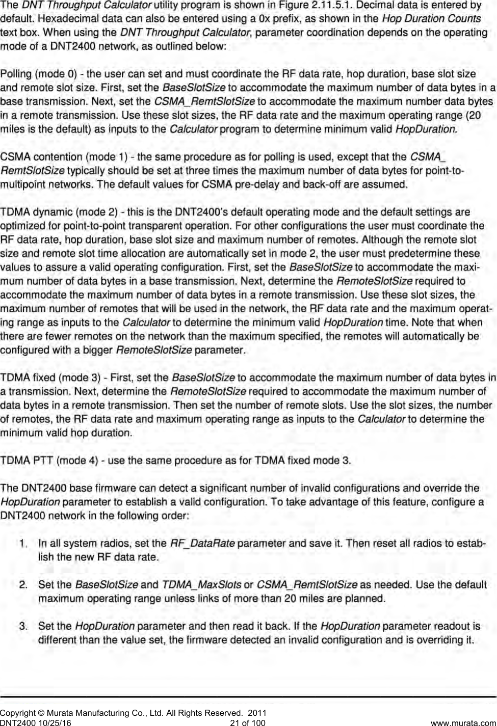 Page 22 of Murata Electronics North America DNT2400P 2.4GHz Transceiver Module User Manual 16 0346   Exhibit Cover