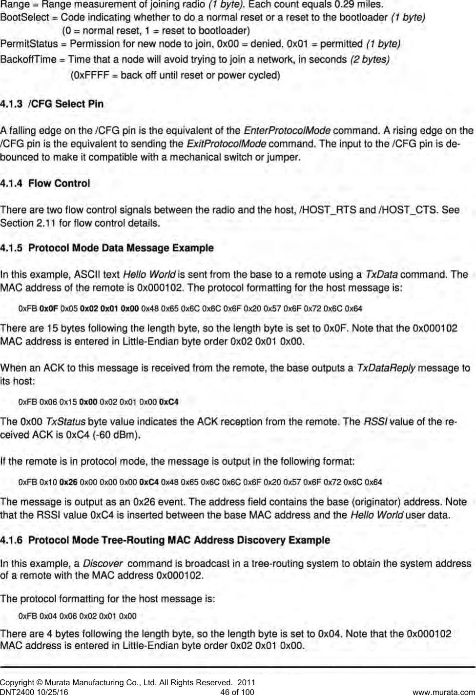 Page 47 of Murata Electronics North America DNT2400P 2.4GHz Transceiver Module User Manual 16 0346   Exhibit Cover