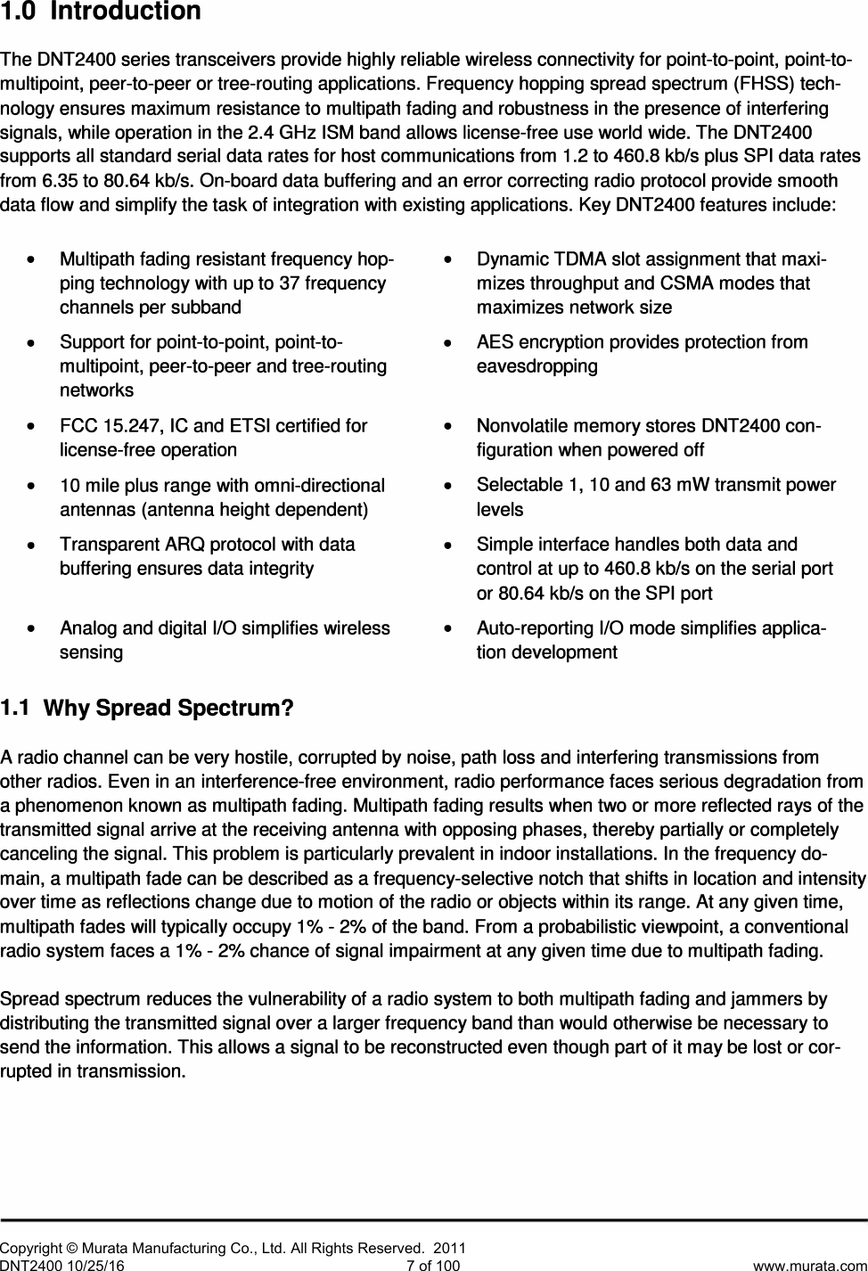 Page 8 of Murata Electronics North America DNT2400P 2.4GHz Transceiver Module User Manual 16 0346   Exhibit Cover