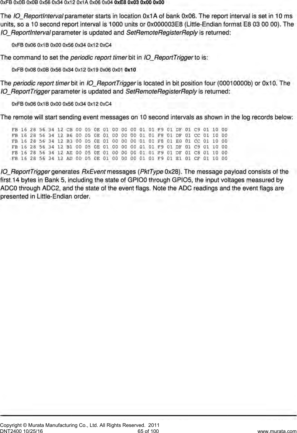 Page 17 of Murata Electronics North America DNT2400P 2.4GHz Transceiver Module User Manual 16 0346   Exhibit Cover