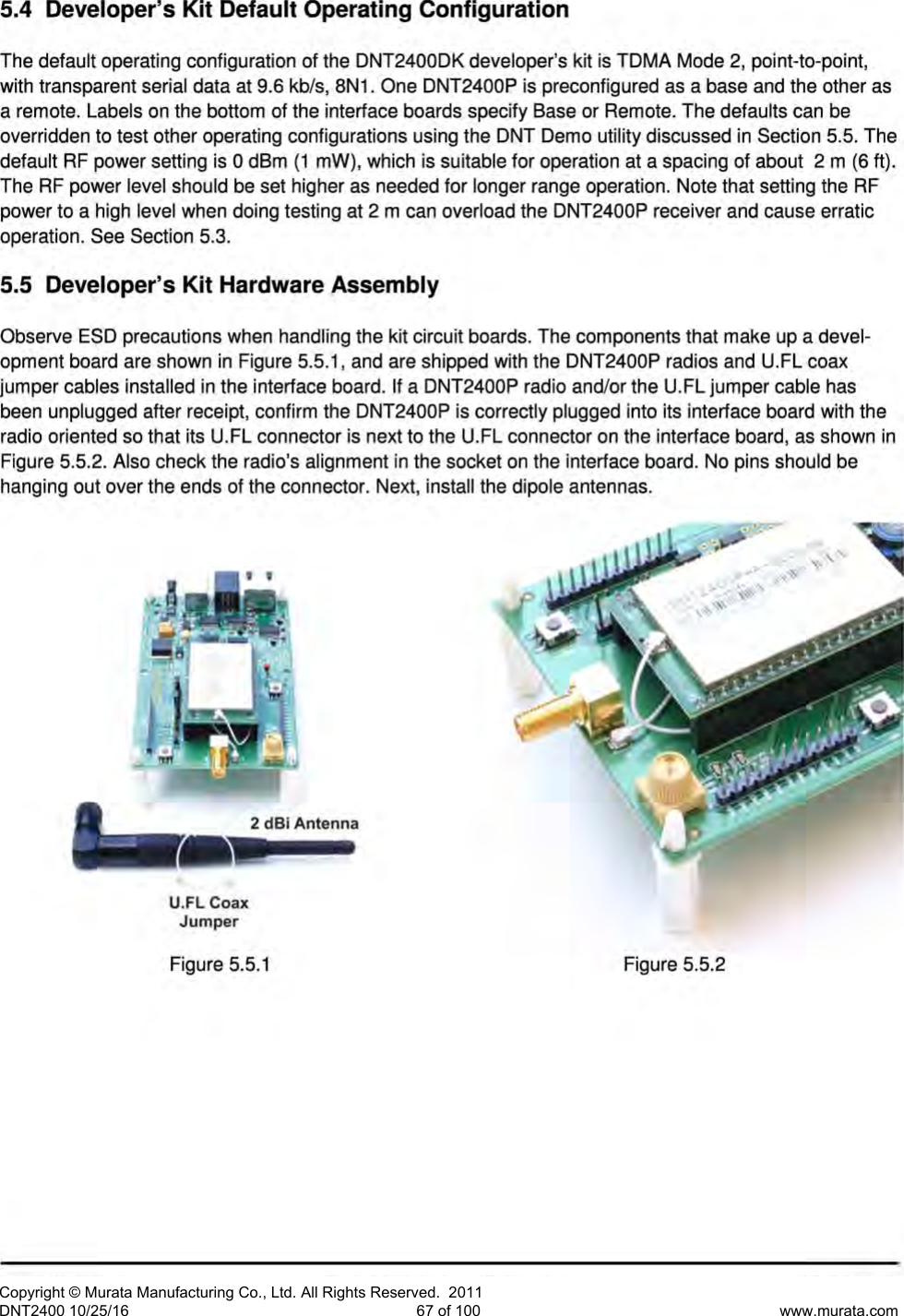 Page 19 of Murata Electronics North America DNT2400P 2.4GHz Transceiver Module User Manual 16 0346   Exhibit Cover