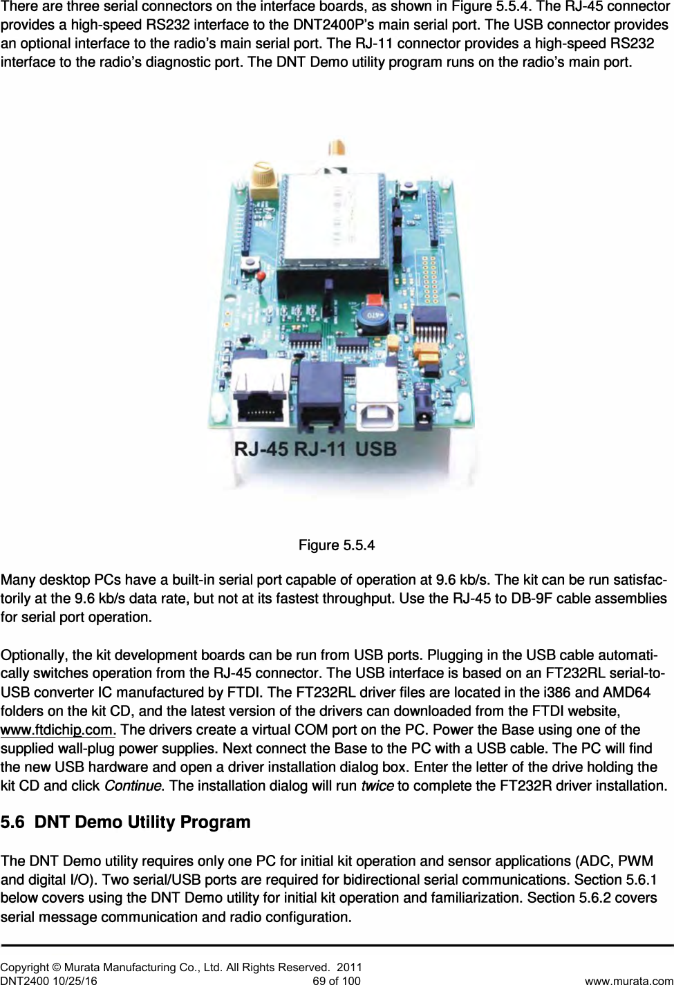 Page 21 of Murata Electronics North America DNT2400P 2.4GHz Transceiver Module User Manual 16 0346   Exhibit Cover