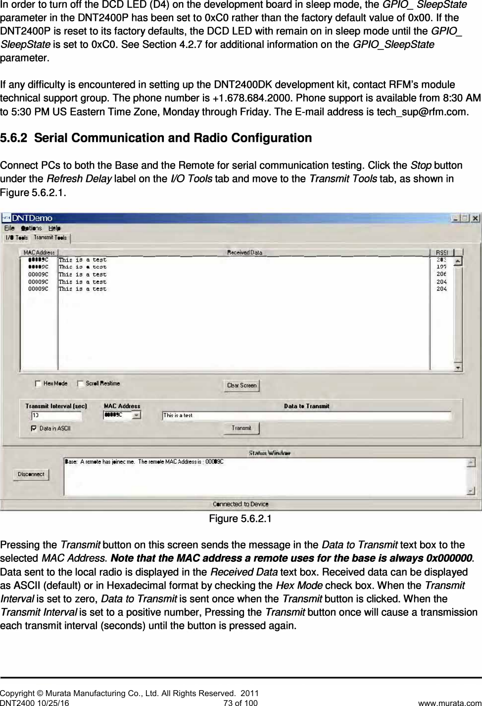 Page 25 of Murata Electronics North America DNT2400P 2.4GHz Transceiver Module User Manual 16 0346   Exhibit Cover