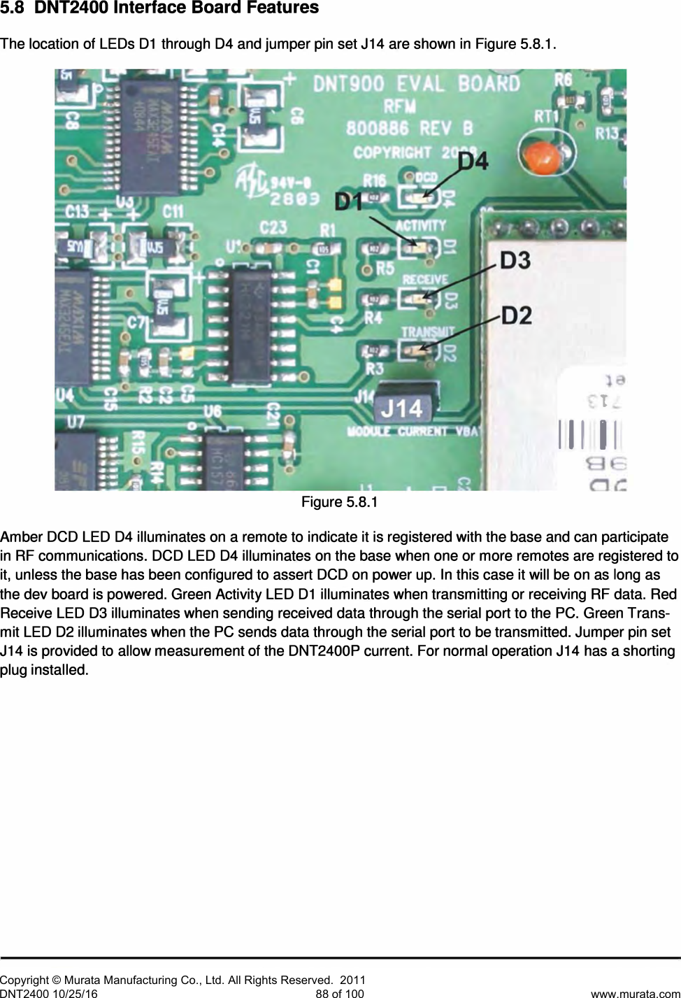 Page 40 of Murata Electronics North America DNT2400P 2.4GHz Transceiver Module User Manual 16 0346   Exhibit Cover