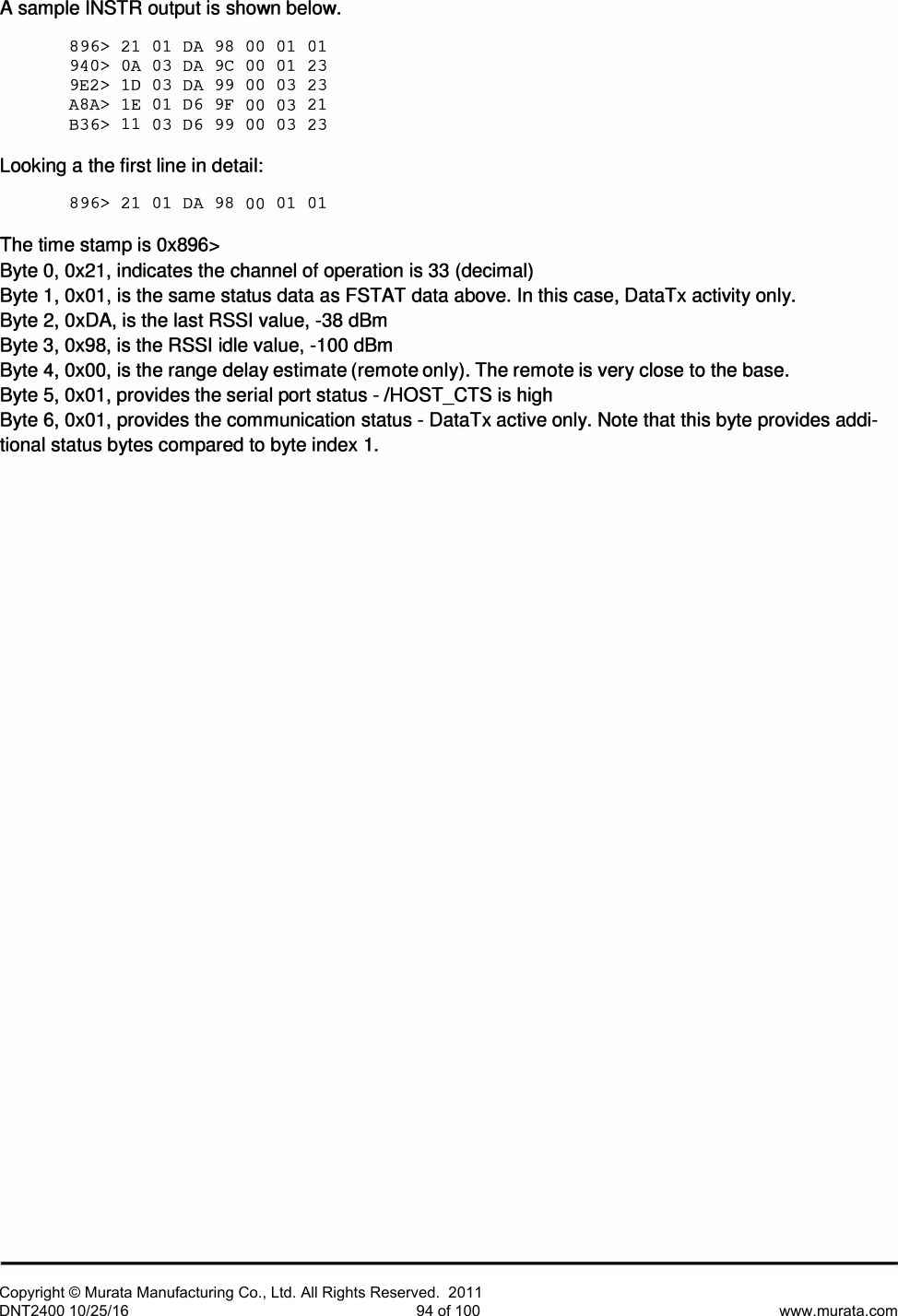 Page 46 of Murata Electronics North America DNT2400P 2.4GHz Transceiver Module User Manual 16 0346   Exhibit Cover