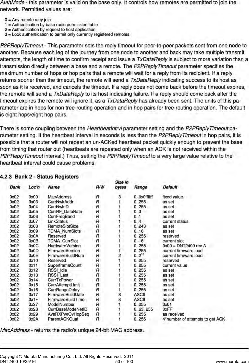Page 5 of Murata Electronics North America DNT2400P 2.4GHz Transceiver Module User Manual 16 0346   Exhibit Cover