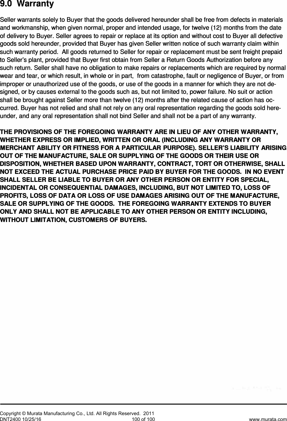 Page 52 of Murata Electronics North America DNT2400P 2.4GHz Transceiver Module User Manual 16 0346   Exhibit Cover