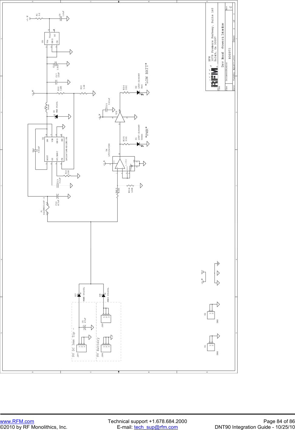   www.RFM.com  Technical support +1.678.684.2000  Page 84 of 86 ©2010 by RF Monolithics, Inc.  E-mail: tech_sup@rfm.com  DNT90 Integration Guide - 10/25/10   
