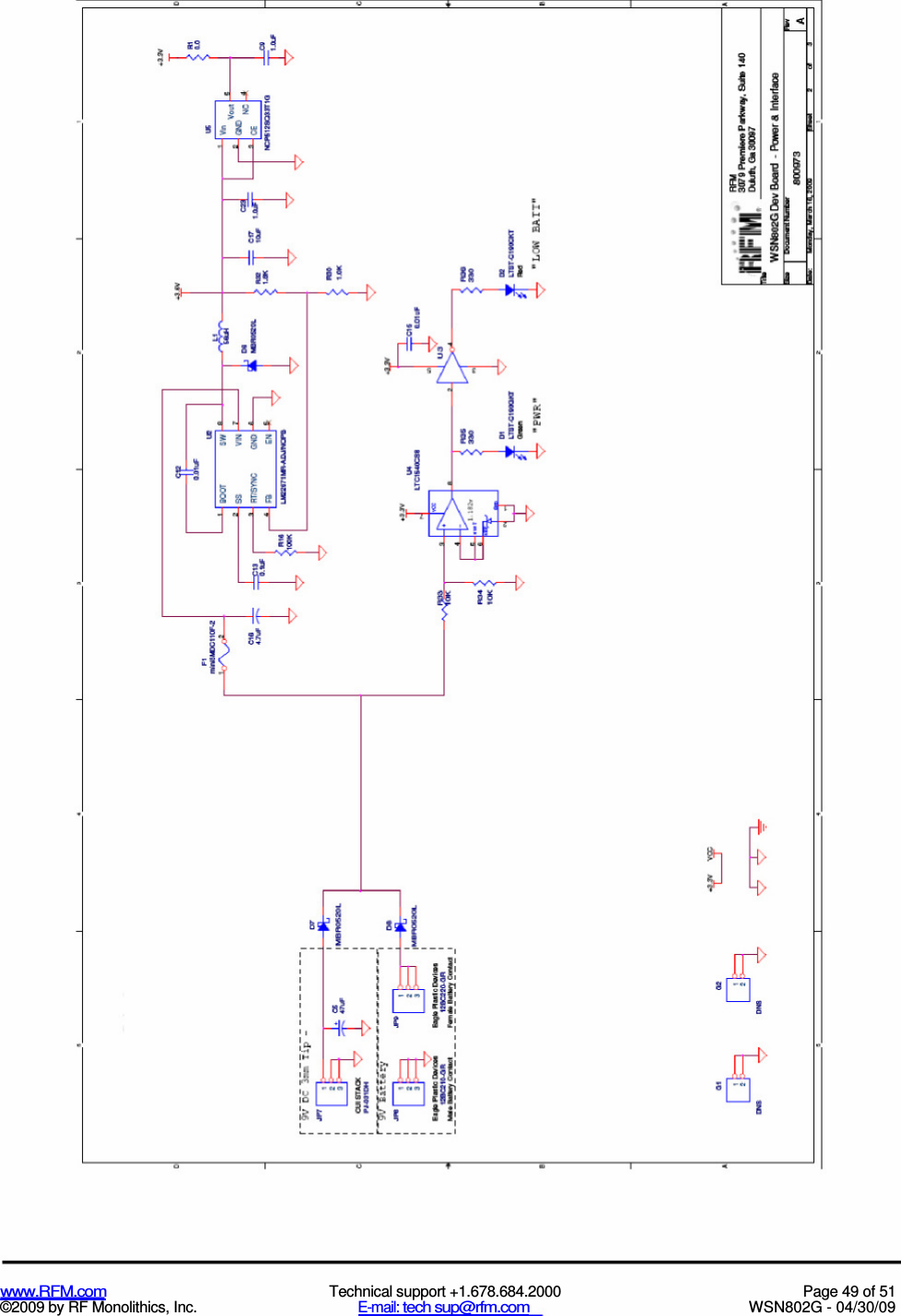     www.RFM.com  Technical support +1.678.684.2000  Page 49 of 51 ©2009 by RF Monolithics, Inc. E-mail: tech sup@rfm.com WSN802G - 04/30/09 