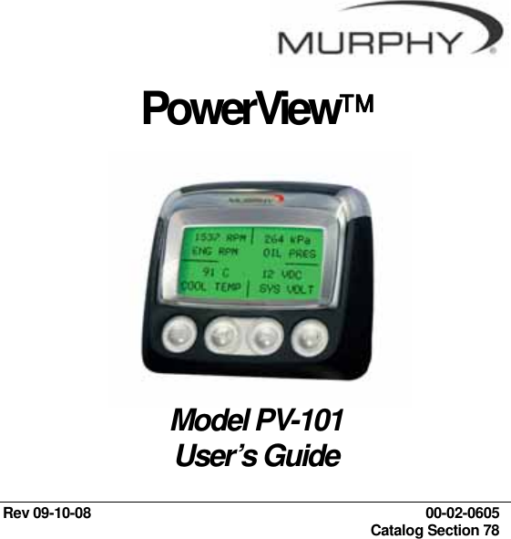Murphy Powerview Pv 101 Users Manual