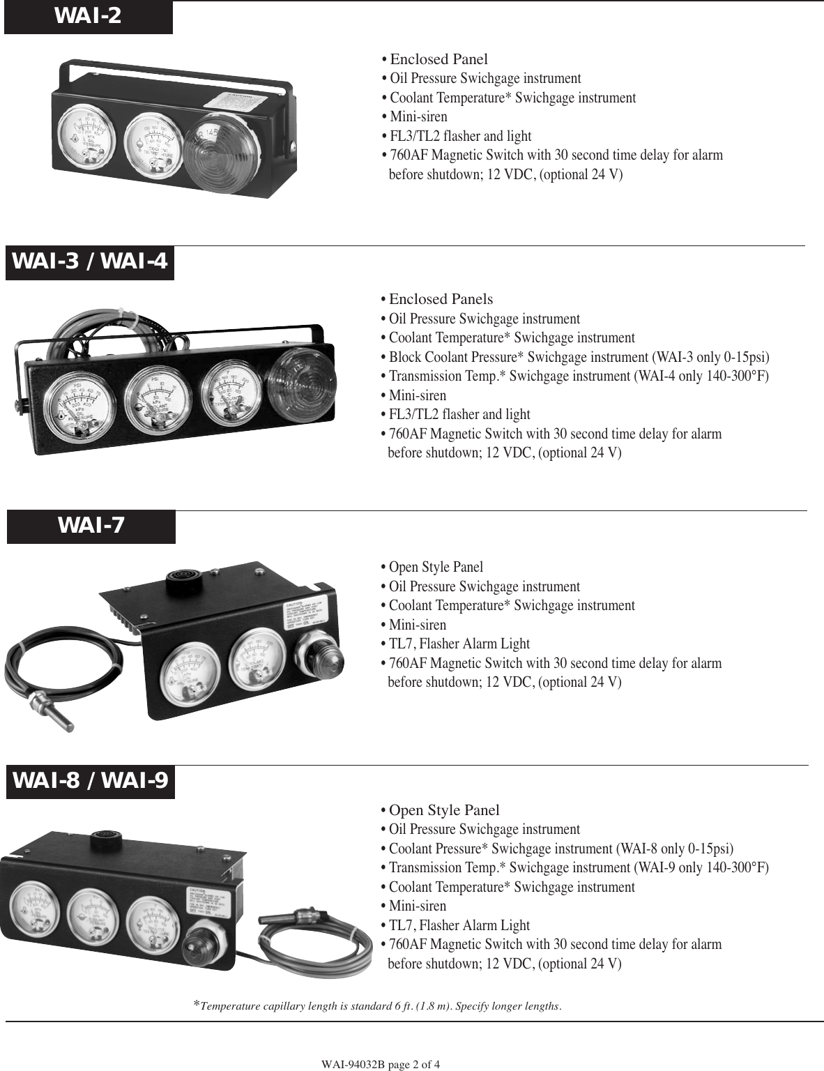 Page 2 of 4 - Murphy Murphy-Swichgage-Shutdown-Panels-Wai-Series-Users-Manual- Murphy-swichgage-shutdown-panels-wai-series-users-manual
