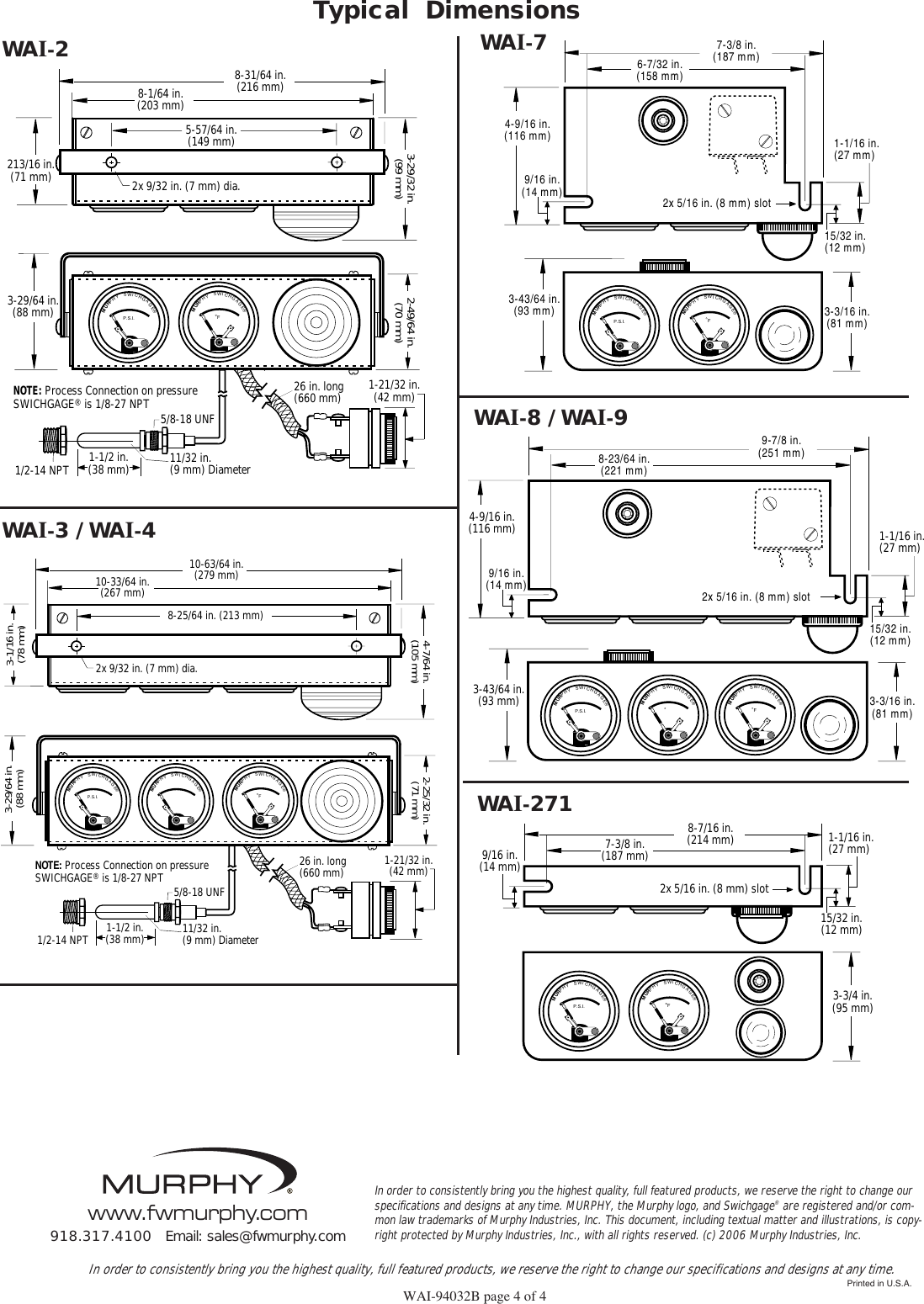 Page 4 of 4 - Murphy Murphy-Swichgage-Shutdown-Panels-Wai-Series-Users-Manual- Murphy-swichgage-shutdown-panels-wai-series-users-manual