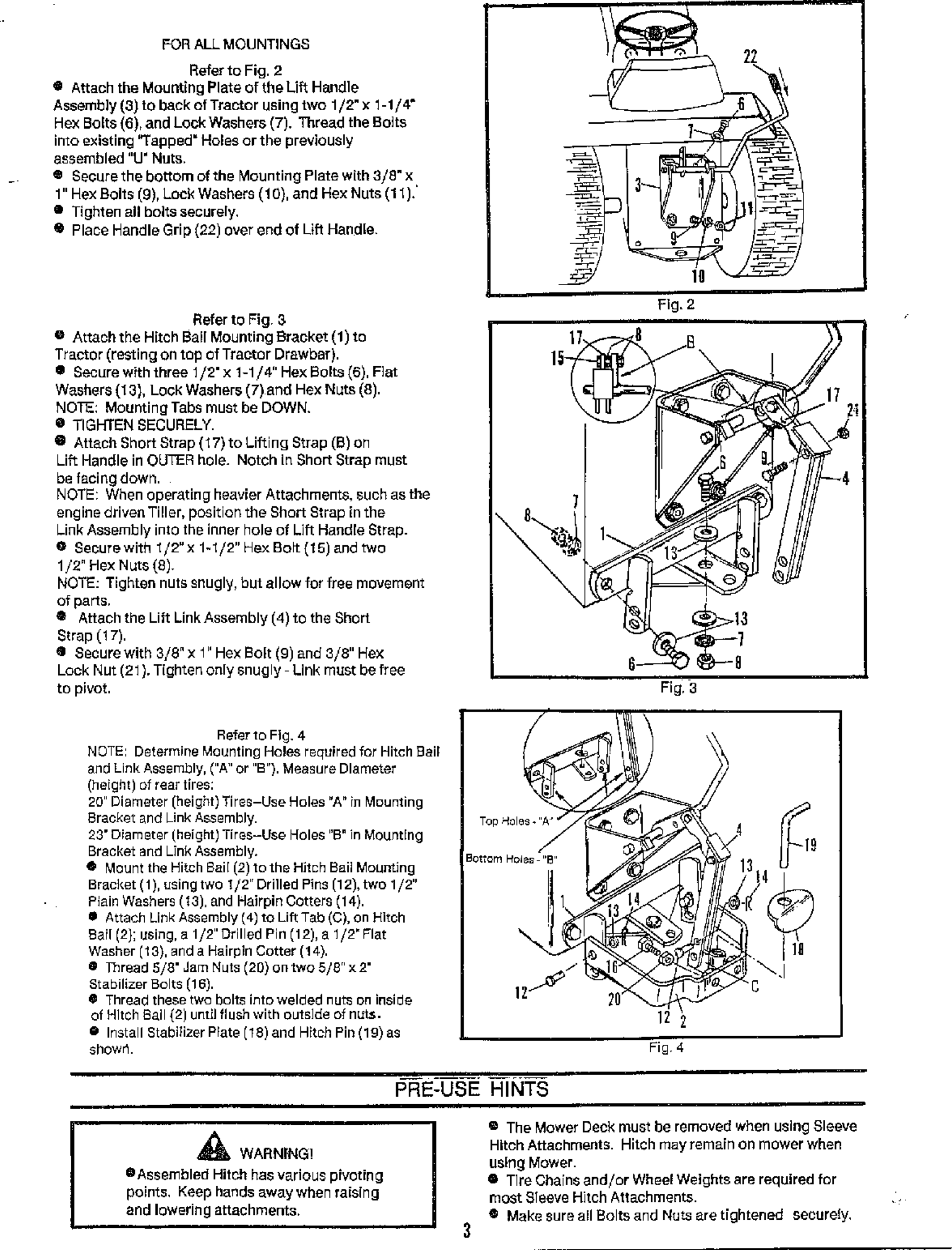 Page 3 of 4 - Murray 24801 User Manual  IMPLEMENT HITCH - Manuals And Guides WL000508