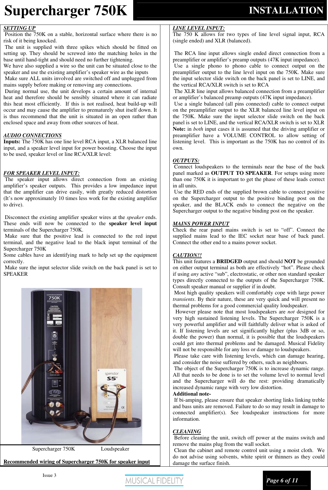 Page 6 of 11 - Musical-Fidelity Musical-Fidelity-Supercharger-750K-Users-Manual- A5 CD  Musical-fidelity-supercharger-750k-users-manual