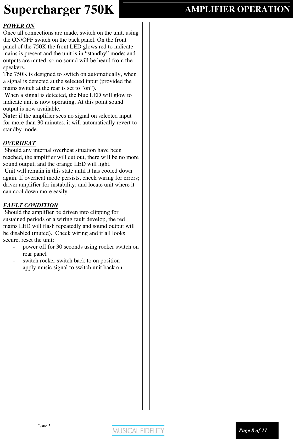 Page 8 of 11 - Musical-Fidelity Musical-Fidelity-Supercharger-750K-Users-Manual- A5 CD  Musical-fidelity-supercharger-750k-users-manual