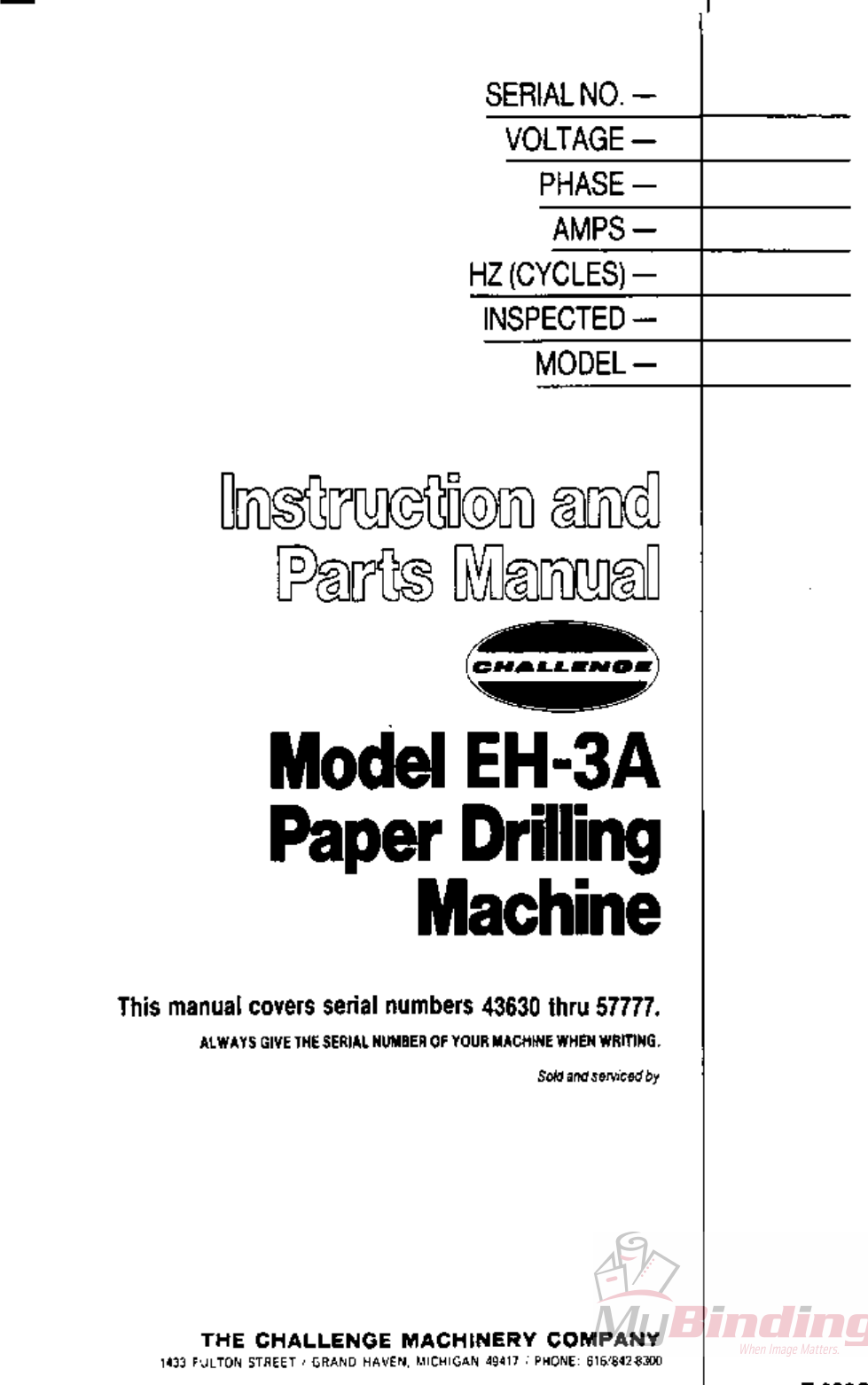 MyBinding Challenge Eh3A Manual User