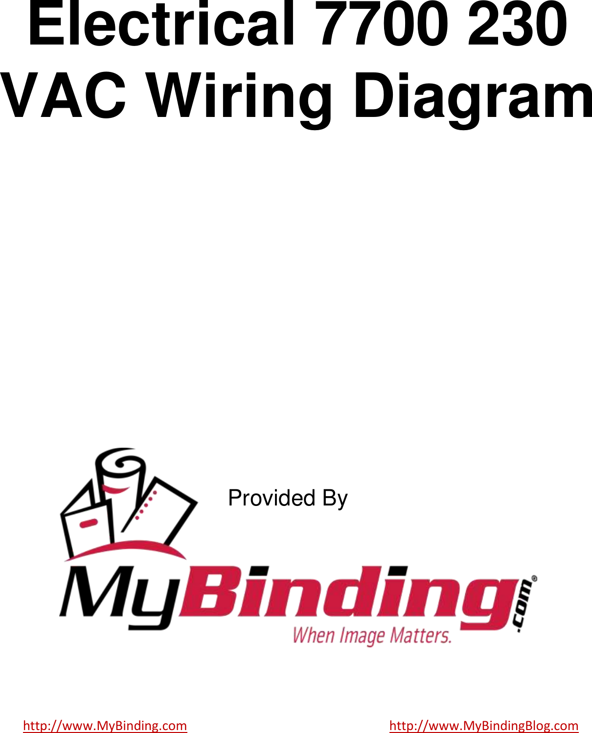 Page 1 of 2 - MyBinding Electrical 7700 230Vac Wiring Diagram User Manual