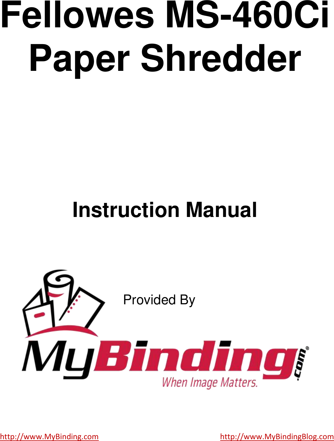 Page 1 of 5 - MyBinding Fellowes-Ms460Ci-Ps-2008-Manual User Manual