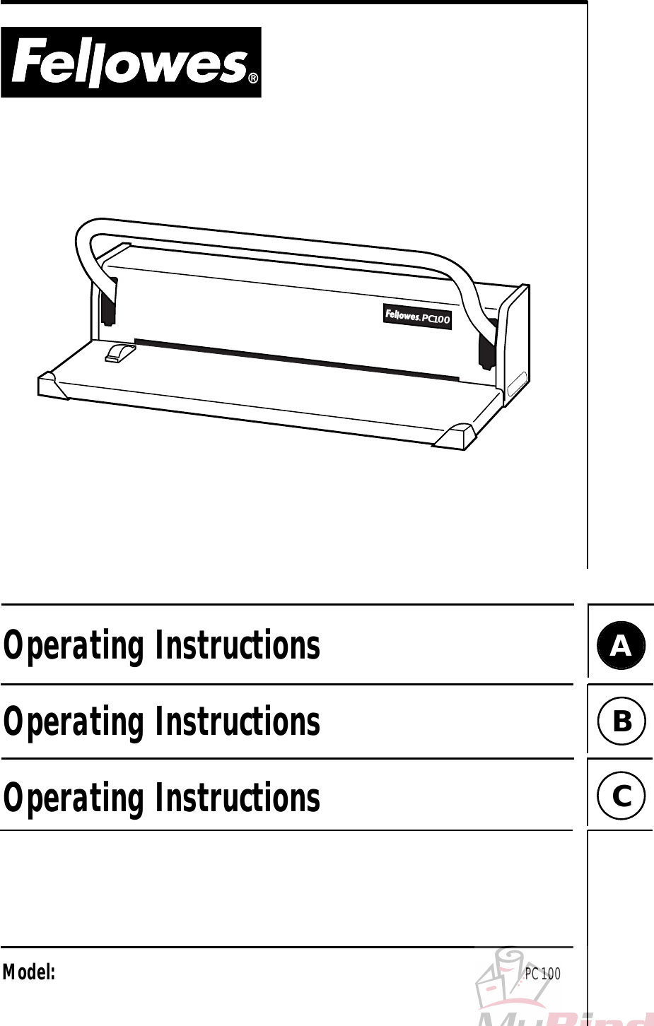 Page 2 of 5 - MyBinding Fellowes-Pc100-Bind-Manual User Manual