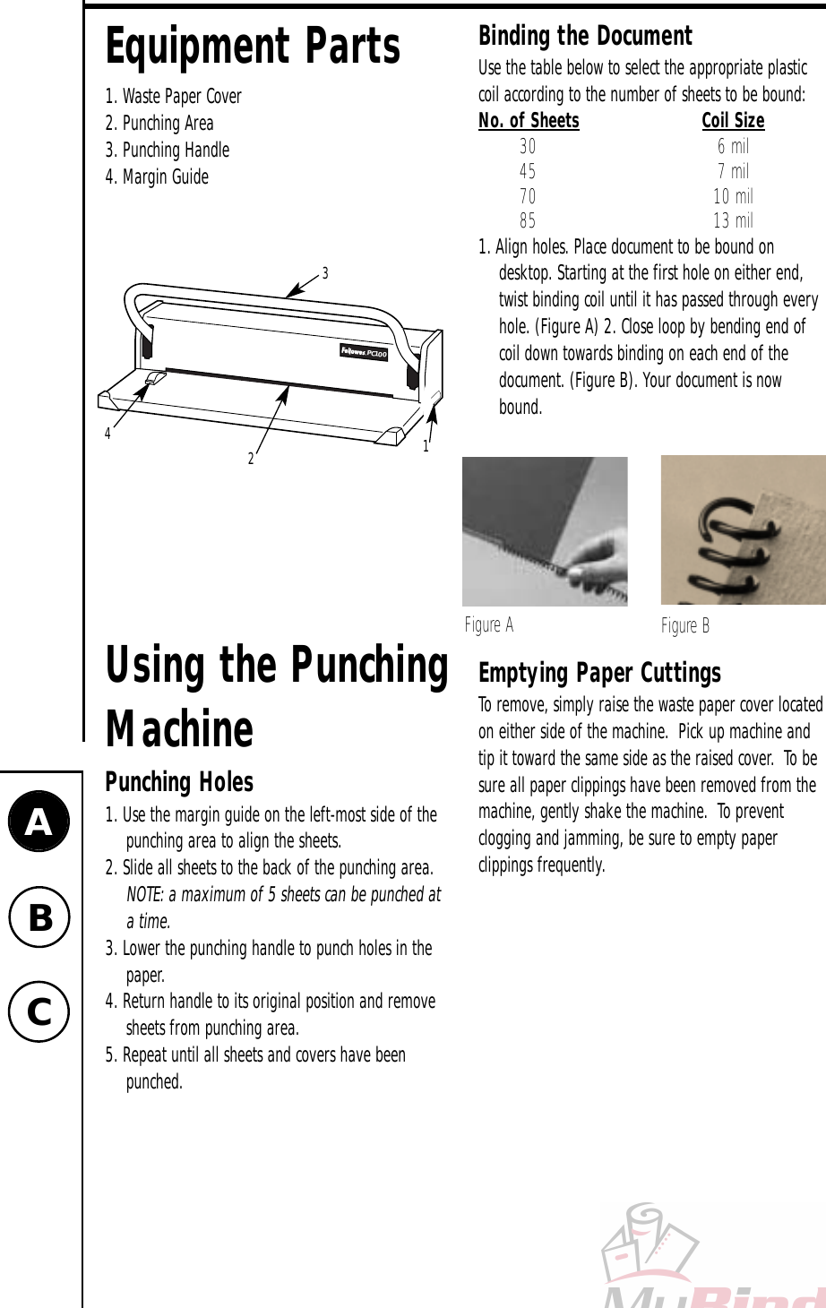 Page 3 of 5 - MyBinding Fellowes-Pc100-Bind-Manual User Manual